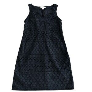 Banana Republic Women’s Size 2 Eyelet Dress Navy Blue Lined Lightweight